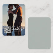 シンプルモダン写真結婚のQRコードRSVP エンクロージャーカード (正面/裏面)