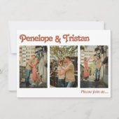 シンプルモダン写真結婚コラージュ 招待状 (正面)