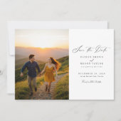 シンプルモダン写真結婚式QRコード セーブザデート (正面)