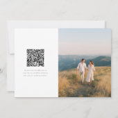 シンプルモダン写真結婚式QRコード セーブザデート (裏面)