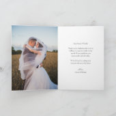 シンプルモダン写真結婚折りサンキューカード サンキューカード (内部)