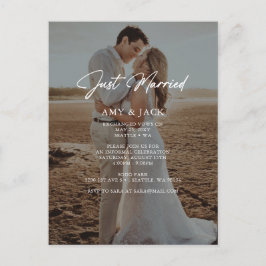シンプルモダン写真結婚Eloped P ポストカード