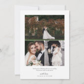 シンプルモダン写真結婚Wノート4写真 サンキューカード (裏面)