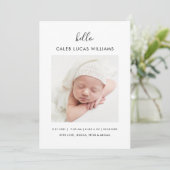 シンプルモダン写真誕生のお知らせ 案内状 (スタンド正面)