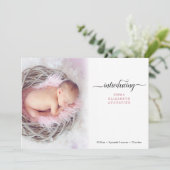 シンプルモダン写真誕生の告知カード サンキューカード (スタンド正面)