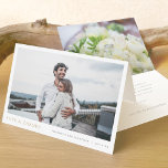 シンプルモダン写真金ゴールド愛と感謝していの結婚 サンキューカード<br><div class="desc">このシンプル写真のサンキューカードテンプレートスタイリッシュは、写真の下にあなたの名前と日付を備えエレガント、カリフォルニア金ゴールドと呼ばれる金ゴールドトーンで強調された「LOVE & THANKS」。このデザインの前面または内側のさまざまな文字要素に使用されるフォント、句読点、色を変更する場合がある。例えば、「LOVE & THANKS」文字の色を変更する。名前と日付の文字のデフォルトの色は、わずかに柔らかい黒である。内側にはプレースホルダフォトを配置し、前面に2枚違う、内側に1枚の写真を入れることができるように、お客様自身の写真に置き換える。しかし、単に内側のサンプル写真とその宇宙を削除す離れることもでき空白のる。内側の写真の反対側の文字の側のバックグラウンドトーンのために、我々はかなり白ではない微妙な背景の色相を選択しエレガントた、それは主に白い煙と呼ばれる非常に明るい灰色である白（色F5F5F5）。プレースホルダイメージを削除した後離れに、プレースホルダフォトの反対側の内側に同じホワイトスモークのトーンをフォトレイヤーの下に追加しました。この場合、その側の背景が文字側のデフォルトのホワイトスモークのバックグラウンドトーンと一致します。あなたは編集モードの場合は確認して下さい。いずれの場合も、カードの内側の両方または一方の面の背景色をスタイルに合わせて変更する場合がある。中の文字のデフォルトカラーとしてグレーのトーンを選択。サンプル文字を入れて、お客様のメッセージに置き換える必要がありますが、これに制限を設けてはいけ感じません。サンプルもし文字を完全に削除し保て、カードの文字側を完全に削除し空白のて、代わりに各カードに手書きノートを作成し書て、それを行うことができます。または、私たちの文字を感謝のメッセージと自分の閉じ込めのメッセージに置き換え、カードを受け取ったときに署名する。また、フォントと色を変更することができ、私たちが使用したすべての大文字の外観からケースを変更する可能性がある。デフォルトの紙タイプであるマットは、ソフトな暖かさを持ち、汚れに抵抗するため素晴らし、自分のメッセージに書対する選択である。これを編集し、代わりに半光沢を選択することができる。カードの外側と内側の両方でサンプル/プレースホルダー文字を削除するイベントを必ず確認し、前面のプレースホルダーフォトを自分のANDで置き換えるか、カード内のプレースホルダーフォトも削除してください。直感的なデザインツールとインスピレーションを使用し、この単純にシックな結婚サンキューカードを独自のにする。そして私たちの結婚コレクシ感謝していョンを参照してエレガント、より簡単にモダンサンキューカードデザイン!</div>