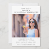 シンプルモダン写真50th Birthday Party Invitation 招待状 (正面)