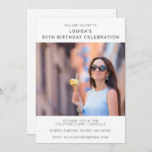 シンプルモダン写真50th Birthday Party Invitation 招待状 (正面/裏面)