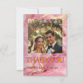 シンプルモダン写真 結婚式のお礼 2026 サンキューカード