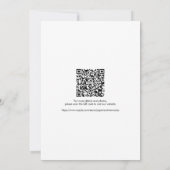 シンプルモダン写真QRコードの日付を保存結婚する 招待状 (裏面)