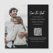 シンプルモダン写真QRコード日付マグネットを保存 (正面)