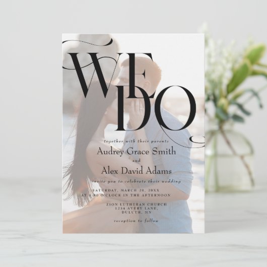 シンプルモダン写真We Do結婚式招待状 招待状 (スタンド正面)