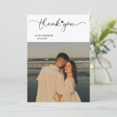 シンプルモダン写結婚感謝してい画 サンキューカード (スタンド正面)