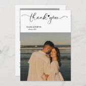 シンプルモダン写結婚感謝してい画 サンキューカード (正面/裏面)