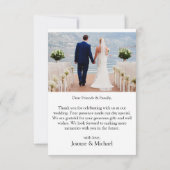 シンプルモダン写結婚真サンキューカード サンキューカード (裏面)