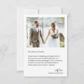 シンプルモダン写結婚真サンキューカード サンキューカード (裏面)