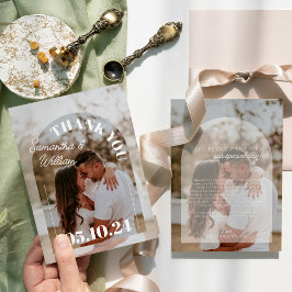 シンプルモダン写結婚真 サンキューカード