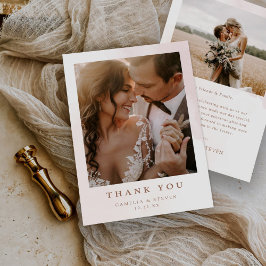 シンプルモダン写結婚真 サンキューカード