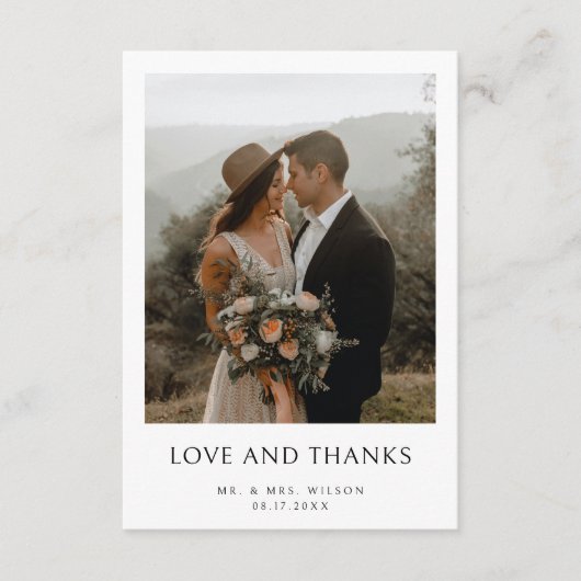 シンプルモダン写結婚真 サンキューカード (正面)