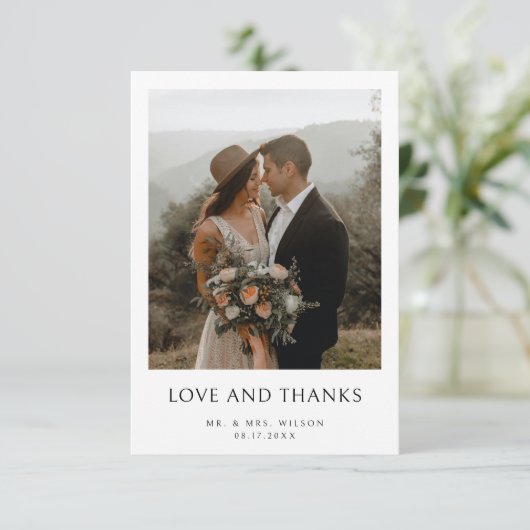 シンプルモダン写結婚真 サンキューカード (スタンド正面)