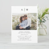 シンプルモダン分枝ボタニカルフォト結婚ズ 招待状 (スタンド正面)