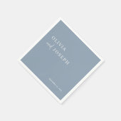 シンプルモダン制 |ほこりっぽいブルー結婚ズ スタンダードカクテルナプキン (角)