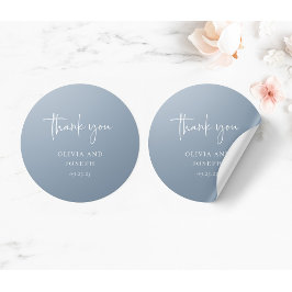 シンプルモダン制 |ほこりっぽいブルー結婚ズ ラウンドシール