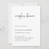 シンプルモダン制 |カップルのシャワー 招待状 (正面)