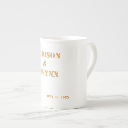 シンプルモダン制 |ダークブラック結婚ズ ボーンチャイナマグカップ (正面右)