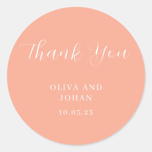 シンプルモダン制 | ピーチ結婚ス ラウンドシール (正面)