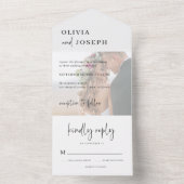 シンプルモダン制 |写真結婚の オールインワン招待状 (内側)