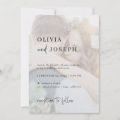 シンプルモダン制 |写真結婚2枚 招待状 (正面)