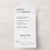 シンプルモダン制 |白結婚色 オールインワン招待状 (内側)