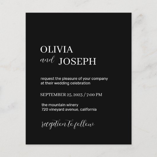 シンプルモダン制 |結婚式招待状 チラシ (正面)