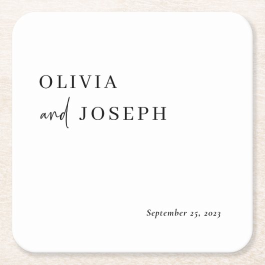 シンプルモダン制 | 結婚s スクエアペーパーコースター (正面)