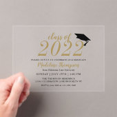 シンプルモダン卒業ハットのミニマリスト級 アクリル招待状 (インサイチュ (ポータブル))