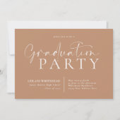 シンプルモダン卒業パーティタン 招待状 (正面)