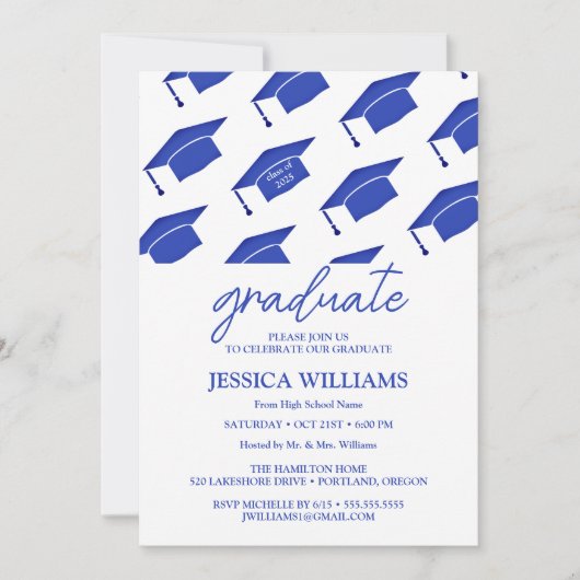 シンプルモダン卒業党 招待状 (正面)