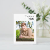 シンプルモダン卒業写真ありがとう ポストカード (スタンド正面)