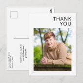 シンプルモダン卒業写真ありがとう ポストカード (正面/裏面)