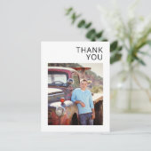 シンプルモダン卒業写真ありがとう ポストカード (スタンド正面)