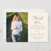 シンプルモダン卒業写真サンキューカード サンキューカード (裏面)