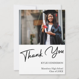 シンプルモダン卒業写真 サンキューカード