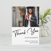 シンプルモダン卒業写真 サンキューカード (スタンド正面)