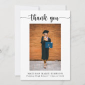 シンプルモダン卒業写真 サンキューカード (正面)