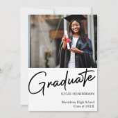 シンプルモダン卒業写真 案内状 (正面)