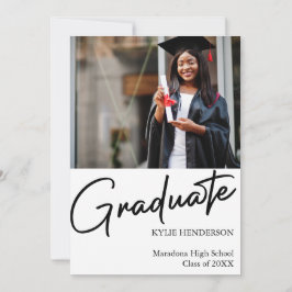 シンプルモダン卒業写真 案内状