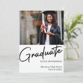 シンプルモダン卒業写真 案内状 (スタンド正面)