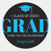 シンプルモダン卒業式ギフトシール ラウンドシール (正面)