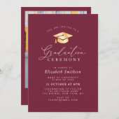 シンプルモダン卒業式 招待状 (正面/裏面)